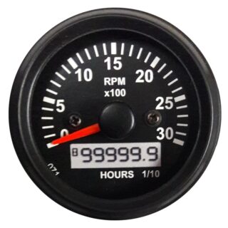 TACHOMETER 3000 RPM WITH LCD HOUR  52MM DIAMETER