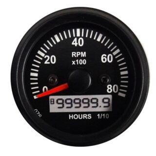 TACHOMETER 8000 RPM WITH LCD HOUR  52MM DIAMETER