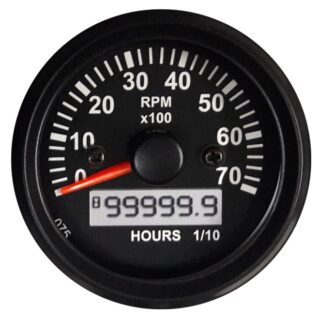 TACHOMETER 7000 RPM WITH LCD HOUR  52MM DIAMETER