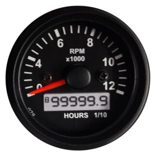 TACHOMETER 12000 RPM WITH LCD HOUR  52MM DIAMETER