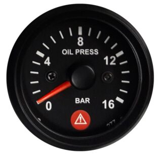 OIL PRESSURE GAUGE 0-16 BAR WITH WARNING