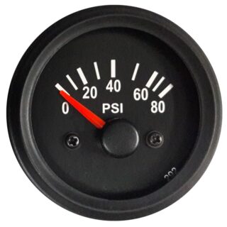 OIL PRESSURE GAUGE 0-80 PSI WITH WARNING