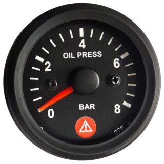 OIL PRESSURE GAUGE ELECTRONIC 0-8 BAR WITH WARNING